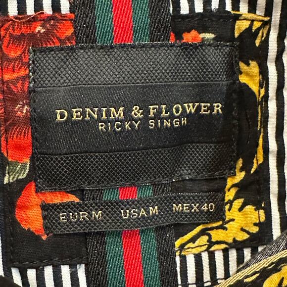 Denim & Flower Black and Gold Tapestry Print in Mens medium by Ricky Singh - Picture 3 of 4